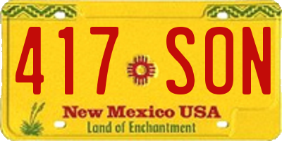 NM license plate 417SON