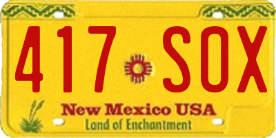 NM license plate 417SOX