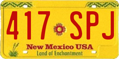 NM license plate 417SPJ