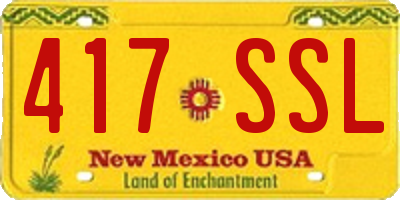 NM license plate 417SSL