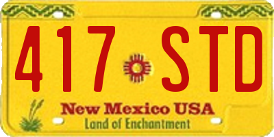NM license plate 417STD