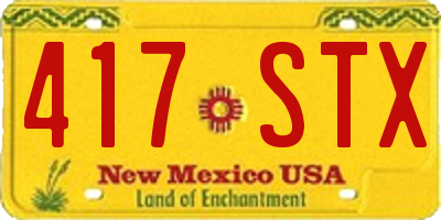 NM license plate 417STX