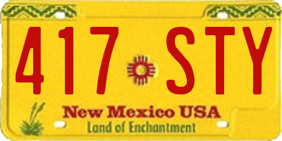 NM license plate 417STY