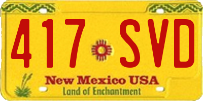 NM license plate 417SVD