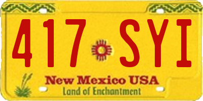 NM license plate 417SYI