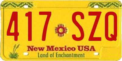 NM license plate 417SZQ