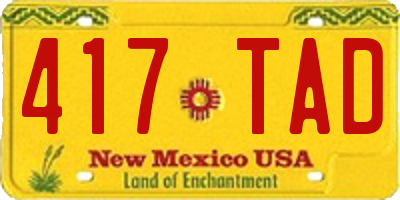 NM license plate 417TAD