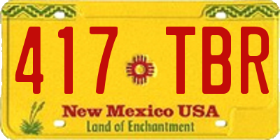 NM license plate 417TBR