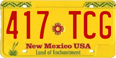 NM license plate 417TCG