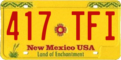 NM license plate 417TFI