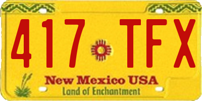 NM license plate 417TFX