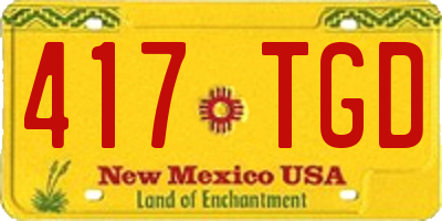 NM license plate 417TGD