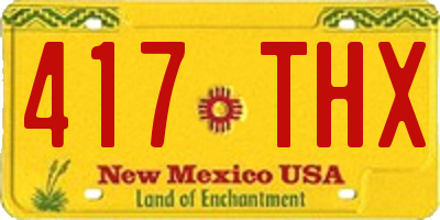 NM license plate 417THX