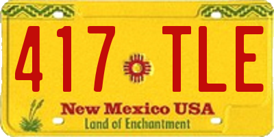 NM license plate 417TLE