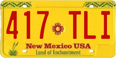 NM license plate 417TLI