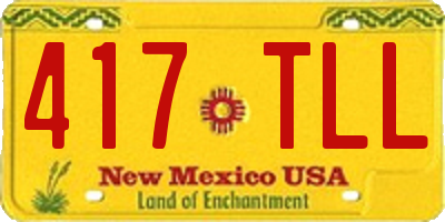 NM license plate 417TLL