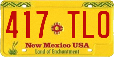 NM license plate 417TLO