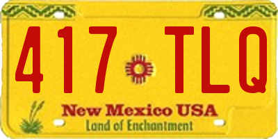 NM license plate 417TLQ