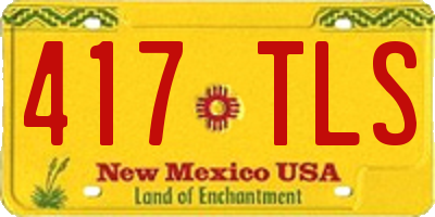 NM license plate 417TLS