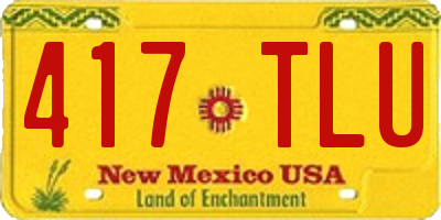 NM license plate 417TLU