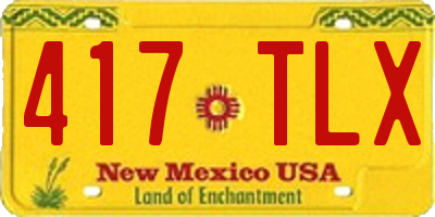 NM license plate 417TLX