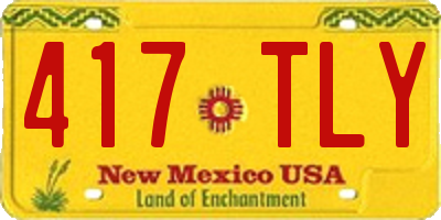 NM license plate 417TLY