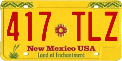 NM license plate 417TLZ