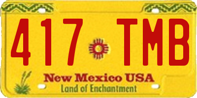 NM license plate 417TMB