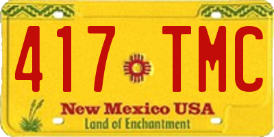NM license plate 417TMC