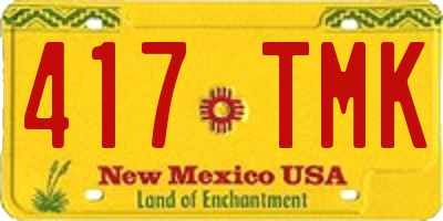 NM license plate 417TMK
