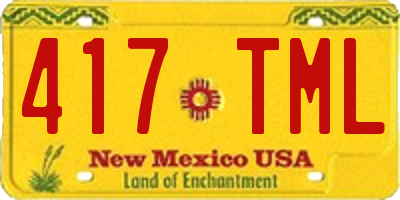 NM license plate 417TML