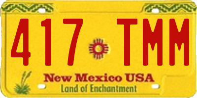 NM license plate 417TMM