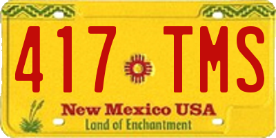 NM license plate 417TMS