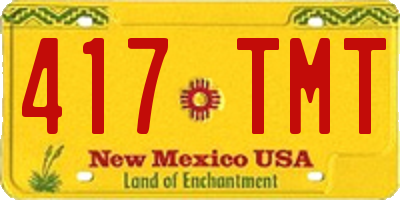 NM license plate 417TMT