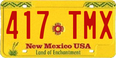 NM license plate 417TMX