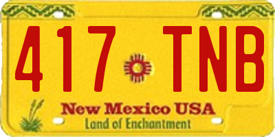 NM license plate 417TNB