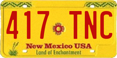 NM license plate 417TNC