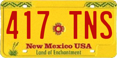 NM license plate 417TNS