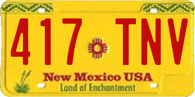 NM license plate 417TNV