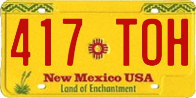 NM license plate 417TOH