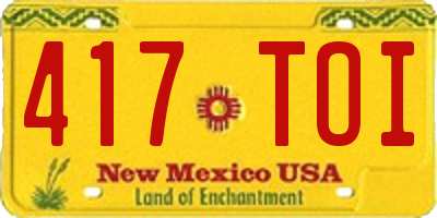 NM license plate 417TOI