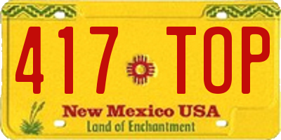 NM license plate 417TOP