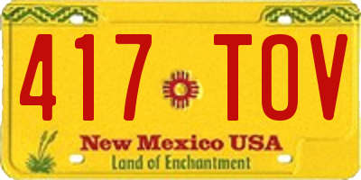 NM license plate 417TOV