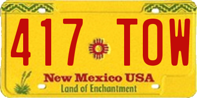 NM license plate 417TOW
