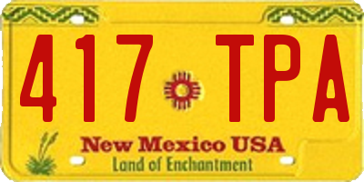 NM license plate 417TPA
