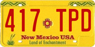 NM license plate 417TPD