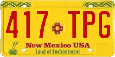 NM license plate 417TPG