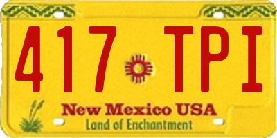 NM license plate 417TPI