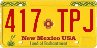NM license plate 417TPJ