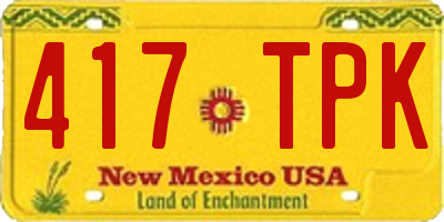 NM license plate 417TPK